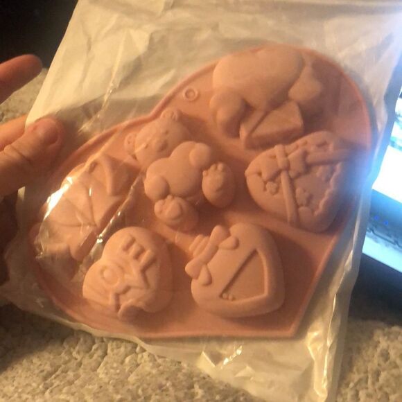 2PCS Fondant Molds Chocolate Molds Silicone Love Heart Bear Cookie Cake Molds - Picture 5 of 5